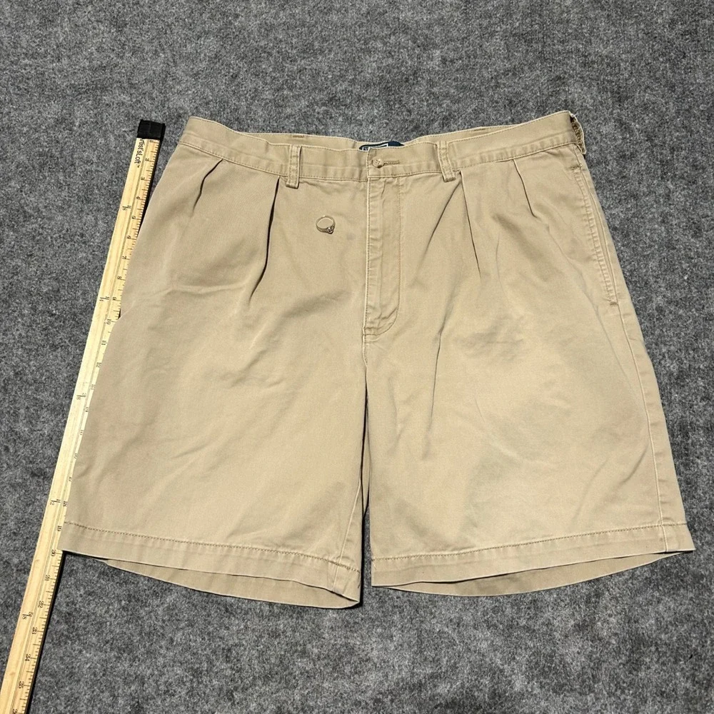 Polo Ralph‎ Lauren Tyler Short Pleated Khaki Chino Shorts Tan Mens Size 38 90s